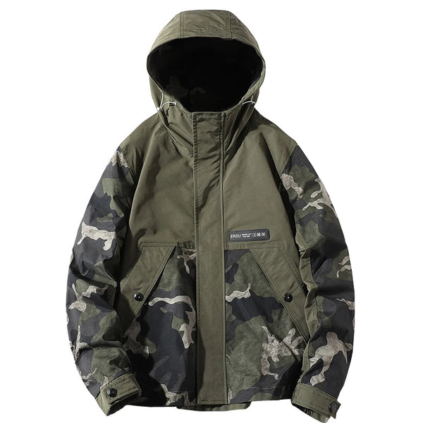 Men’s Hooded Camouflage Bomber Jacket